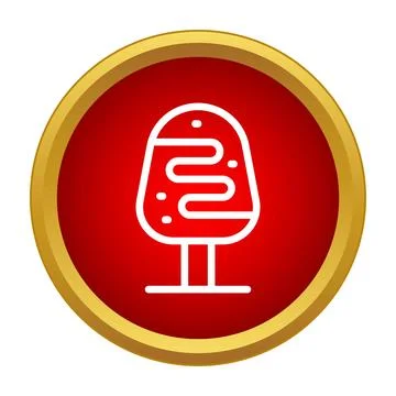 Stylized tree icon in red gold circle Stock Illustration