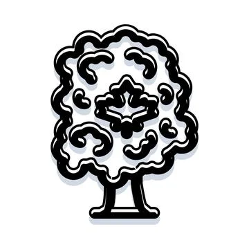 Stylized tree icon representing nature and growth 스톡 일러스트