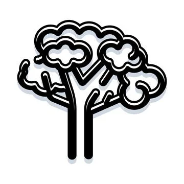Stylized tree icon representing nature and ecology Stock Illustration
