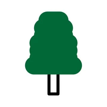 Stylized Tree Icon with Simple Graphic Design Illustration