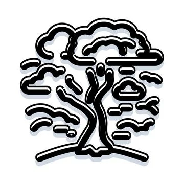 Stylized tree icon symbolizing nature and environment Stock Illustration