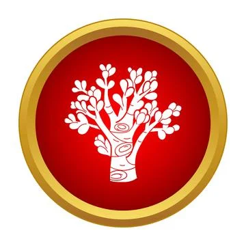 Stylized tree icon symbolizing nature and growth Stock Illustration