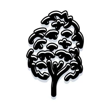 Stylized tree illustration depicting nature and growth concept Stock Illustration