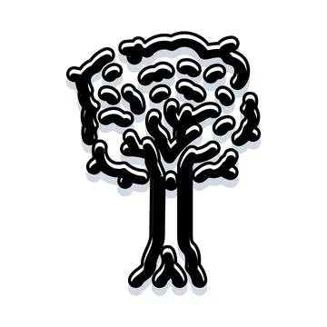 Stylized tree illustration representing ecology and growth Illustrazione stock