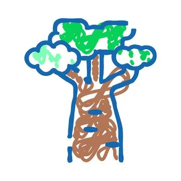 Stylized tree illustration representing nature and growth concept Stock Illustration