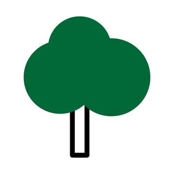 Stylized Tree Illustration Simple Forest Icon 스톡 일러스트
