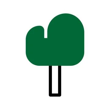 Stylized Tree Illustration with Simple Geometry Stock Illustration