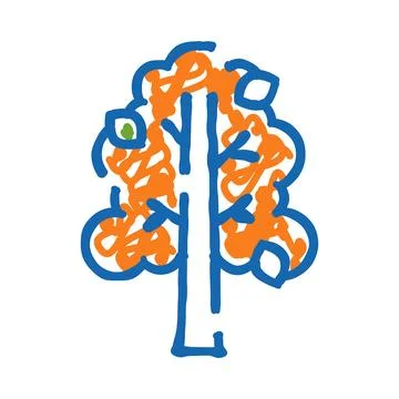 Stylized tree illustration with vibrant autumn foliage Stock Illustration