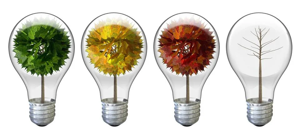 Stylized tree light bulbs Stock Illustration