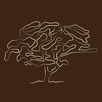 Stylized tree silhouette Stock Illustration