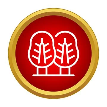 Stylized trees icon representing nature and ecology Stock Illustration