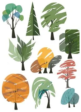Stylized trees on the planet, world environment day Stock Photos