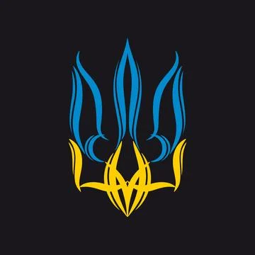 Stylized trident in national colors Stock Illustration