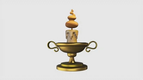 Stylized trophy with candle Stock Footage 307843278