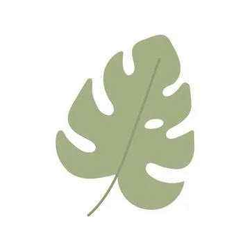 Stylized tropical foliage icon with split leaf shape, ideal for interior styling Illustrazione stock