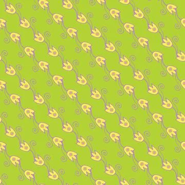 A stylized tulips stipes seamless vector pattern Stock Illustration