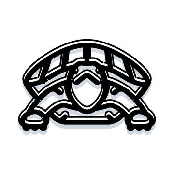 Stylized turtle animal design as simple black silhouette 스톡 일러스트