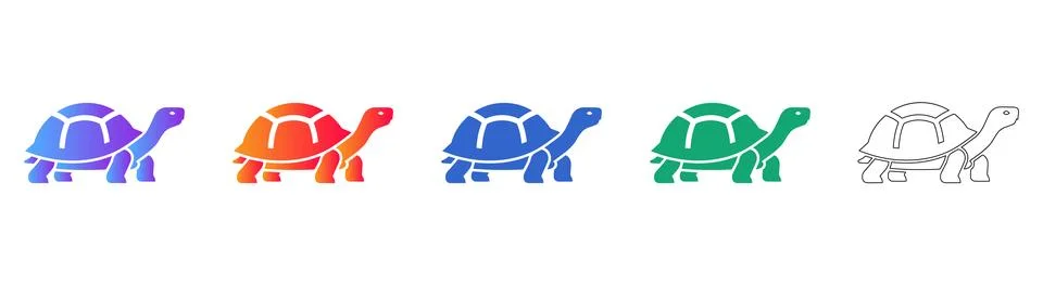 Stylized Turtle Icons for Web and App Design Illustrazione stock