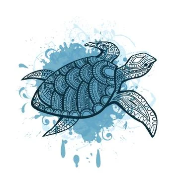 Stylized turtle Stock Illustration