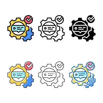 Stylized tutorial processing color icon vector Stock Illustration
