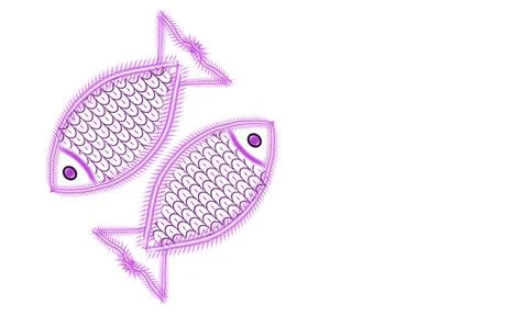 Stylized Twin Fish Illustration Vector Art Stock Illustration