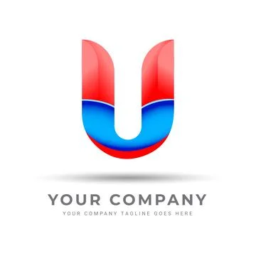 Stylized u logo with elegant u design logo Stock Illustration