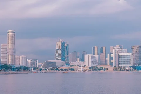 Stylized Unique Timelapse Of Esplanade, Singapore. ProRes 422 Stock Footage 99981443