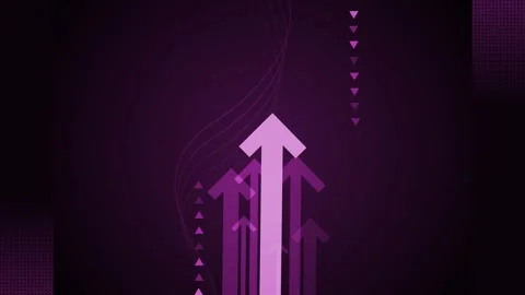 Stylized upward arrows gradient background with abstract triangular accents.. Stock Footage 329833855