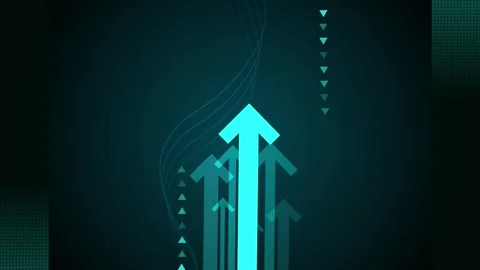 Stylized upward arrows gradient background with abstract triangular accents.. Stock Footage 329842658