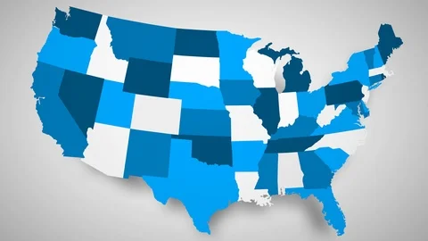 Stylized USA Map Animation With Location Marker Map Pins Stock Footage 113735077