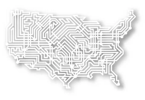 Stylized usa map Illustrazione stock