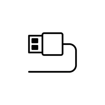 Stylized usb connector cable illustration showcasing modern data transfer c.. Stock Illustration