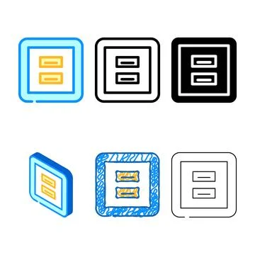 Stylized usb socket color icon vector Stock Illustration