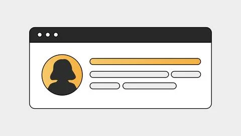 Stylized User Profile Interface Design with Avatar Icon Stock Illustration