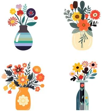 Stylized Vases Stock Illustration