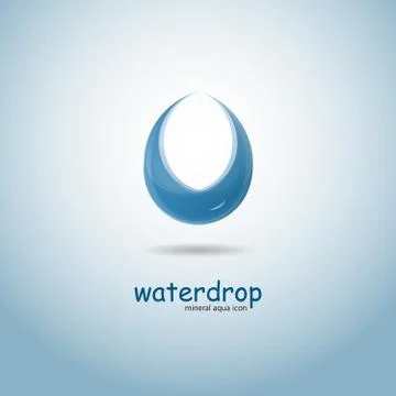 Stylized vector blue water drop logo design Stock Illustration
