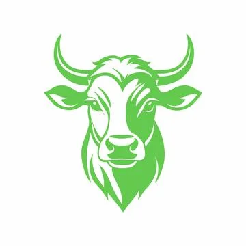 Stylized vector of green bull head on a white background Stock-Illustration
