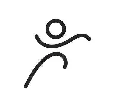 Stylized vector human figure moving icon expressing freedom success joy health 库存插图
