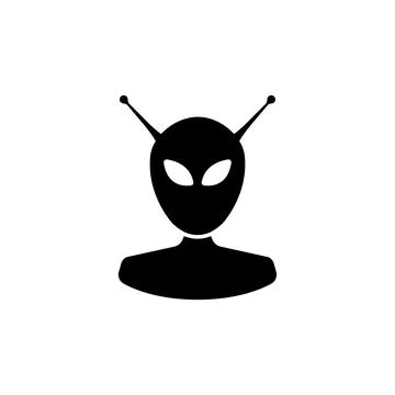Stylized vector icon of an alien head with a two antennas Stock Illustration