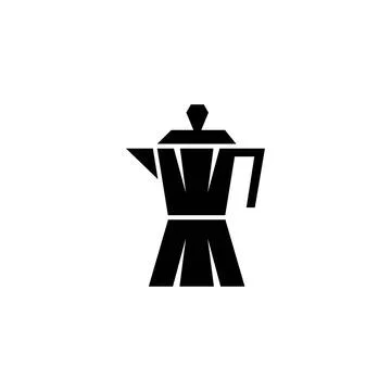 Stylized vector icon of a classic espresso maker, perfect for coffee lover... Foto stock