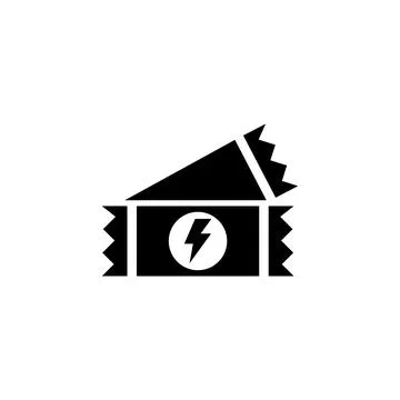 Stylized vector icon of an energy bar with a lightning bolt, symbolizing powe Stock Illustration