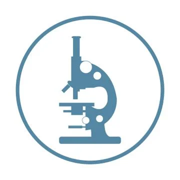 Stylized vector icon of microscope. Laboratory equipment symbol. Stock Illustration