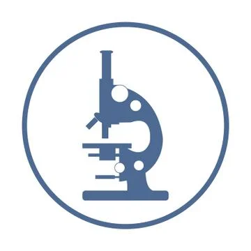 Stylized vector icon of microscope. Laboratory equipment symbol. Illustrazione stock