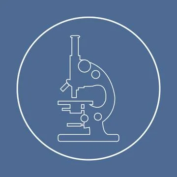 Stylized vector icon of microscope. Laboratory equipment symbol. Stock Illustration