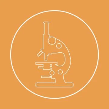 Stylized vector icon of microscope. Laboratory equipment symbol. Illustrazione stock