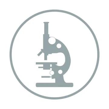 Stylized vector icon of microscope. Laboratory equipment symbol. 스톡 일러스트