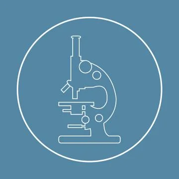 Stylized vector icon of microscope. Laboratory equipment symbol. Stock Illustration