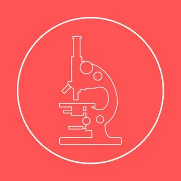 Stylized vector icon of microscope. Laboratory equipment symbol. Illustrazione stock