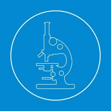 Stylized vector icon of microscope. Laboratory equipment symbol. 스톡 일러스트