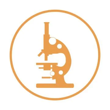 Stylized vector icon of microscope. Laboratory equipment symbol. Illustrazione stock
